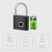 Load image into Gallery viewer, Fingerprint digital door lock-Rechargeable and USB supporter keyless
